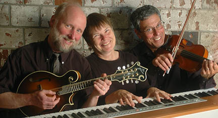 Bartley (mandolin), King (keyboards) and Ginsburg (fiddle) of KGB