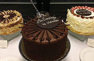 Scrumptious cakes being brought out