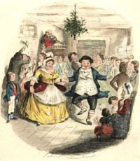 Fezziwig dancing under the Christmas tree