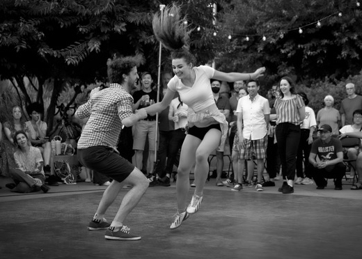 Couple demonstrating the Lindy Hop at Dancing til Dusk  © Constance Buckley